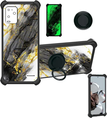 Miniatura 26 de Aroepurt Cricket Ovation 2 - Funda compatible con AT&T Maestro Max (2021) [PC duro + silicona suave] [purpurina dorada + luminosa] JSH-HDL