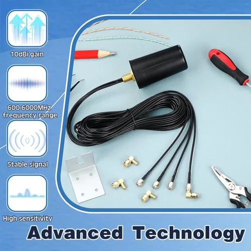 Miniatura 5 de FairySandy 5 unids 5G antena móvil 4x4 MIMO omnidireccional LTE Antena externa con SMA macho a hembra adaptador de ángulo recto para aumentar