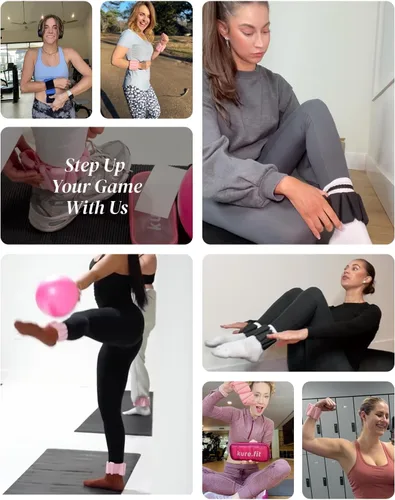 Miniatura 2 de Peso para Pilates Pesas ajustables para muñeca y tobillo para mujeres Brazaletes con peso 1 libra/ 2 libras cada una (Juego de 2)