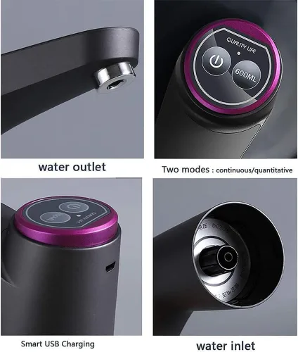 Miniatura 6 de Dispensador de agua potable portátil recargable eléctrico para botella de 5 galones, bomba de agua cuantitativa de 20.3 fl oz, bomba de botella