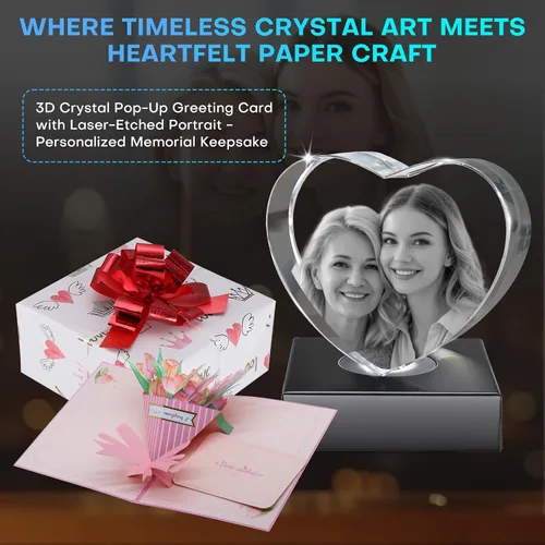 Miniatura 7 de Regalos de fotos de cristal 3D personalizados con grabado láser 3D, marcos de fotos personalizados, aniversario, cumpleaños, boda, regalo