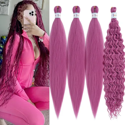 Miniatura 51 de Cabello para trenzar rizado ondulado negro 1B preestirado de onda oceánica profunda de ganchillo bohemio para trenzar de 16 pulgadas, 2 paquetes