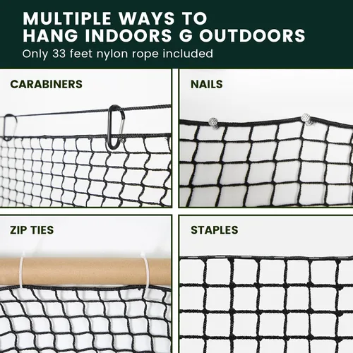 Miniatura 5 de Golf Net for Hitting Practice, 10Ft to 50Ft Golf Ball Netting with 33Ft Hanging Nylon Rope,Also Use as Baseball, Hockey, Soccer, LAX