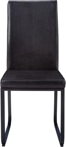 Miniatura 5 de Monarch Specialties I 1106 - Juego de 2 sillas de comedor, tapizadas, para cocina, comedor, aspecto de piel sintética, metal, negro, contemporánea