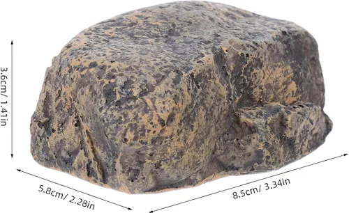 Miniatura 2 de Holibanna Ocultador de llaves de roca falsa seguro para jardín al aire libre – Piedra falsa – Parece piedra real – Oculta una llave exterior en roca