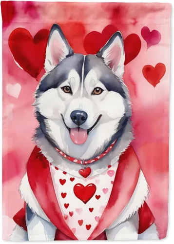 Miniatura 143 de Caroline's Treasures DAC5292CHF - Bandera de Border Collie My Valentine House para porche, grande, con manga para porche, para colgar en la pared