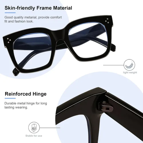Miniatura 4 de Ovresized Blue Light Blocking Glasses for Women Men Square Computer TV Eyeglasses