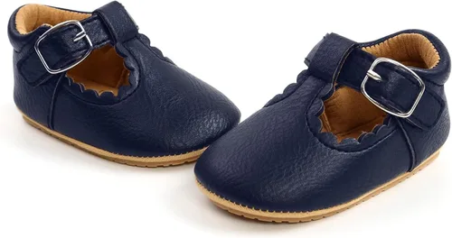 Miniatura 61 de RVROVIC Mocasines de princesa para bebé, zapatos brillantes de Mary Jane, zapatos de cuna de suela suave y ligera de primera calidad, zapatos