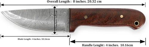 Miniatura 5 de Venta - Cuchillo de caza de Damasco hecho a mano personalizado Hermoso cuchillo de Bushcraft con funda y sacapuntas de cuchillo