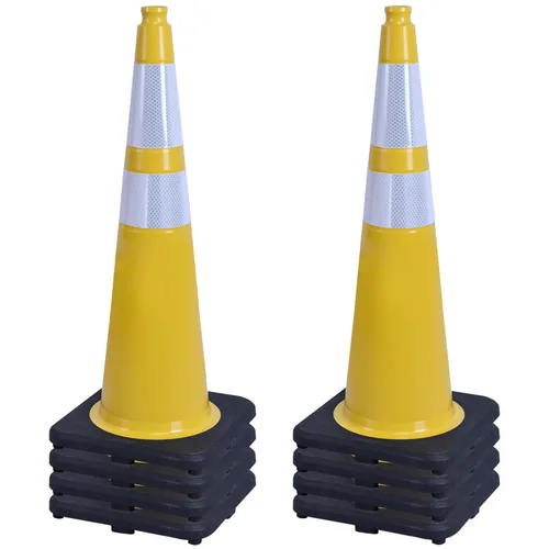 Miniatura 16 de OrangeStar Conos de Tráfico de 36" Paquete de 6 Conos de Seguridad Azules con Collares Reflectantes, Base de Servicio Pesado para Construcción