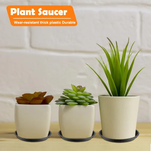 Miniatura 4 de BamLue Paquete de 12 platillos gruesos mejorados para plantas, 6, 8, 10 pulgadas, platos redondos de plástico para plantas de jardín