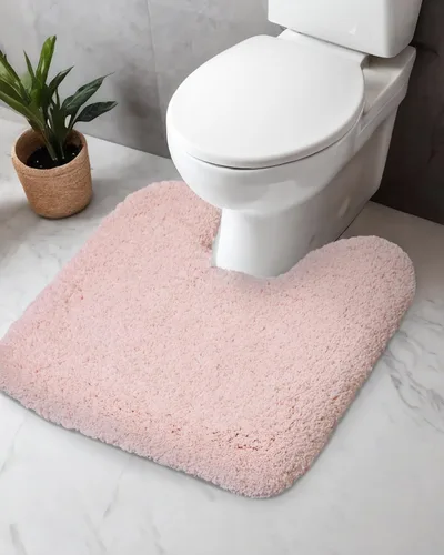 Miniatura 13 de Disolla Alfombra de inodoro en forma de U, color beige, 23 x 24, lavable a máquina, antideslizante, alfombra de piso de inodoro de felpa suave