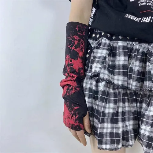 Miniatura 2 de Guantes góticos sin dedos para mujer, accesorios steampunk góticos, mangas negras