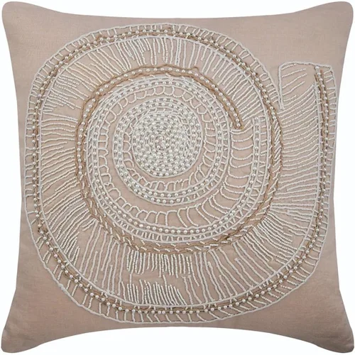 Miniatura 20 de HomeCentric Funda de almohada geométrica beige, 12 x 12 pulgadas, cuadrado de lino y algodón, círculos contemporáneos de Pascua, círculo de la vida