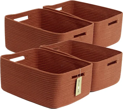 Miniatura 34 de MiniArk Cestas grandes de almacenamiento para estantes, organizadores de armario, para ropa, manta, toallas, guardería, caja de juguetes, cestas