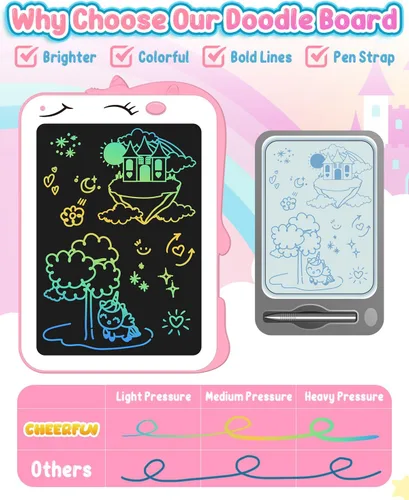 Miniatura 5 de Tableta de escritura LCD para niños, tableta de dibujo colorida de 8.5 pulgadas, juguete de unicornio para niñas y niños de 3, 4, 5, 6, 7, 8 años