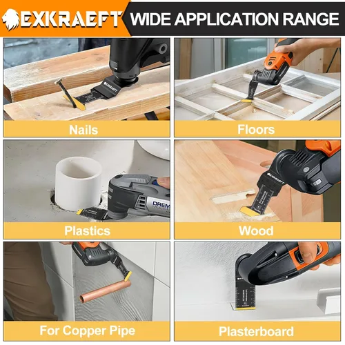 Miniatura 6 de EXKRAEFT 30 cuchillas oscilantes para herramientas, multiherramientas universales de titanio para clavos de metal, madera, plástico y material duro