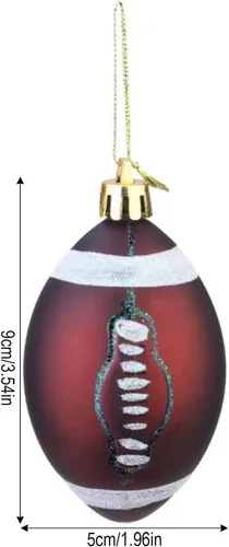 Miniatura 6 de Ochine 6 bolas de Navidad de fútbol con temática de pelota de Navidad, bolas decorativas colgantes de fútbol de Navidad, adornos de árbol de Navidad