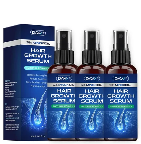Miniatura 10 de 5% de minoxidil para mujeres y hombres: paquete de 2 productos de crecimiento del cabello de minoxidil - Minoxidil para hombres - suero de biotina