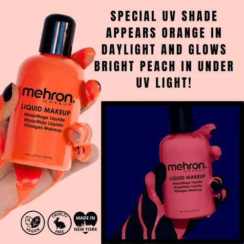 Miniatura 2 de Mehron Maquillaje líquido de maquillaje Pintura facial y pintura corporal 4.5 oz (4.5 fl oz) (naranja brillante)