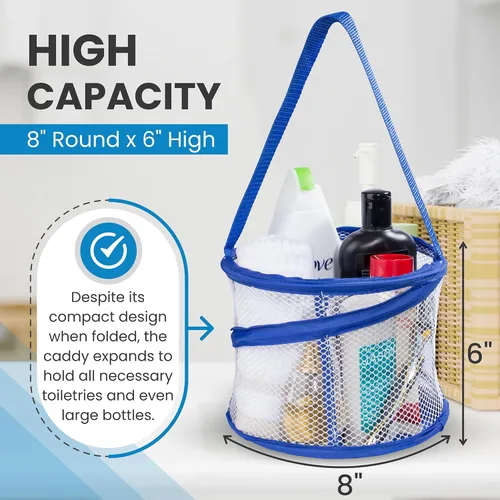 Miniatura 3 de Organizador personal de baño de 8" x 6", con 3 compartimientos grandes para organizar accesorios y con un agujero de drenaje en la parte inferior
