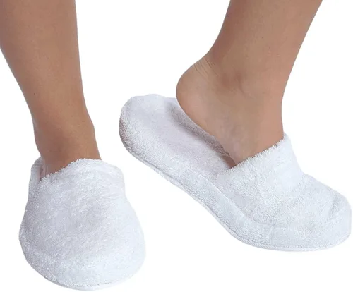 Miniatura 3 de Pantuflas lujosas de SPA de Turkishtowels. 100% de algodón Terry. Hechas en Turquía., L, Blanco
