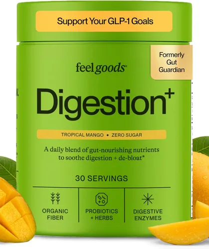 Miniatura 14 de Feel Goods Digestion+, salud intestinal, mezcla de fibra orgánica y probióticos, enzimas digestivas para alivio de la hinchazón, limpieza intestinal