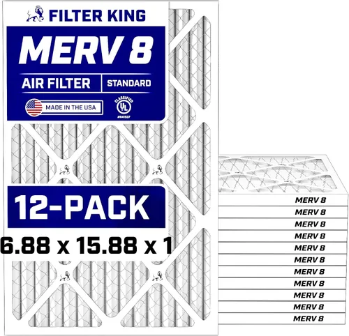 Miniatura 78 de Filter King Filtro de aire de 5.88 x 12.13 x 1 (MERV 8) (paquete de 12) filtros de horno de CA para control de polvo y alergias, fabricados en EE.
