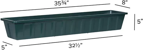 Miniatura 3 de Root & Vessel Poly-Pro - Maceta de plástico para flores, color verde cazador, 36 pulgadas