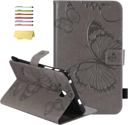 Miniatura 14 de Funda para Samsung Galaxy Tab A 7.0 2016 (SM-T280/T285) con portalápices [Encendido/apagado automático] Folio Stand Smart Magnetic Wallet Embossed