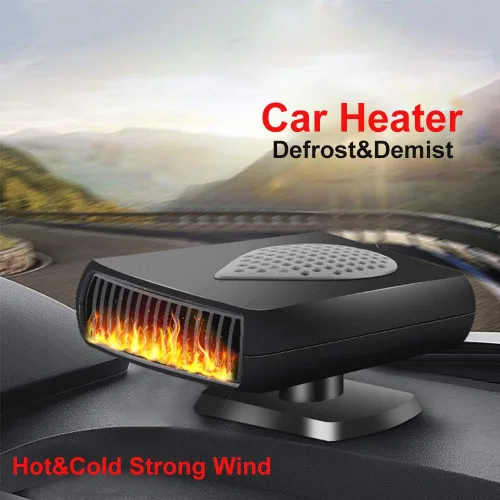 Miniatura 2 de MASO Calentador de coche portátil 2 en 1 de 12 V, descongelador de coche de calentamiento rápido, ventilador de refrigeración de coche caliente