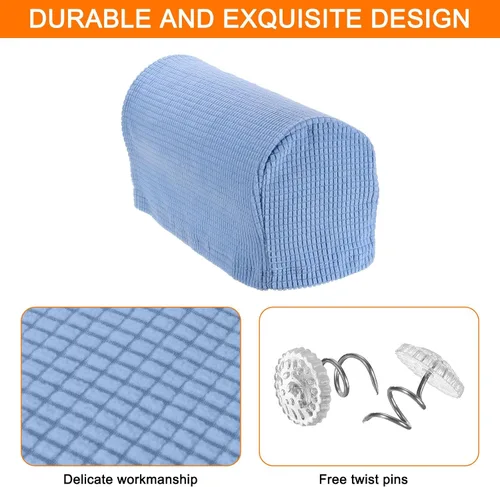 Miniatura 5 de uxcell Fundas elásticas para reposabrazos antideslizantes para sillas, sofás, fundas de brazo para sofá reclinable, 1 juego con pasadores giratorios
