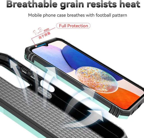 Miniatura 8 de Funda para Samsung Galaxy A15 5G con cubierta deslizante para cámara, protector de pantalla HD [grado militar de 16 pies probada en caídas], soporte