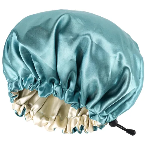 CHORHA Gorro de dormir de satén, gorra ajustable de doble cara (verde)