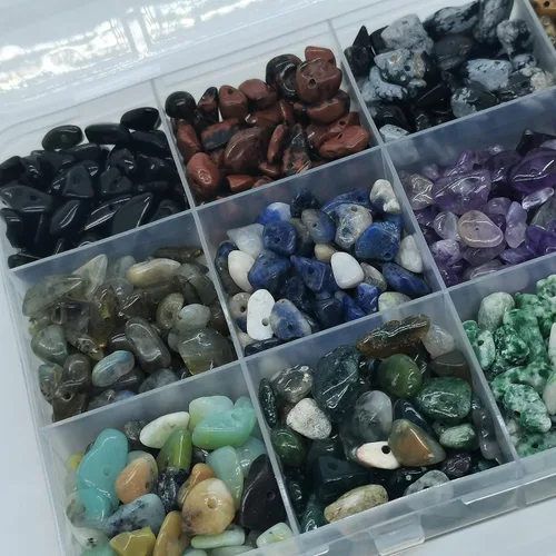 Miniatura 5 de Cuentas de piedras preciosas para hacer joyas DIY, cristales de energía curativa con pulido, cuentas irregulares trituradas con forma irregular