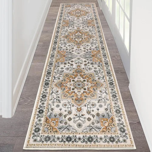 Miniatura 88 de HEBE Alfombra Pasillo 2'x10' Lavable Vintage Desgastada Alfombras de Área Antideslizante Alfombra de Lavandería Boho Alfombras de Piso para Pasillos