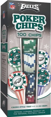 Miniatura 10 de Masterpieces Casino - NFL Buffalo Bills - Juego de fichas de póquer de alta calidad de 100 piezas con bandeja