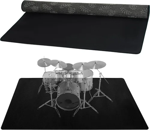 Alfombra de batería de 4 pies x 5 pies, alfombra musical con parte inferior antideslizante, almohadillas eléctricas de reducción de ruido para