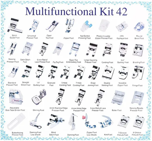 Miniatura 2 de CKPSMS Marca - #KP-19015 - Juego de 42 pies prensatelas para máquina de coser, compatible con/reemplazo para máquinas de coser Brother, Babylock