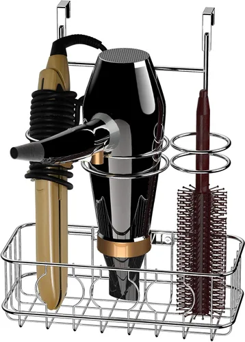 Simple Houseware secador de pelo y herramientas de estilo organizador cromado