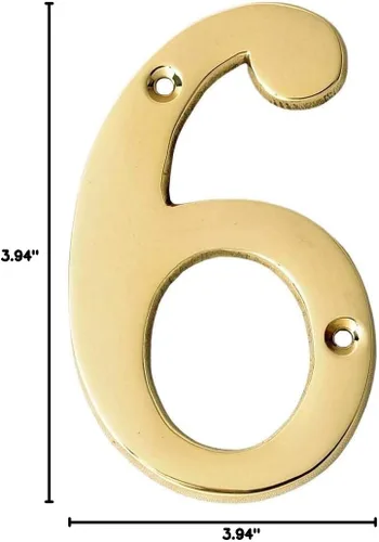 Miniatura 9 de Motif - Números de buzón de latón macizo lacado pulido de 4 pulgadas para exteriores, placas de dirección para números de casa, decoración al aire