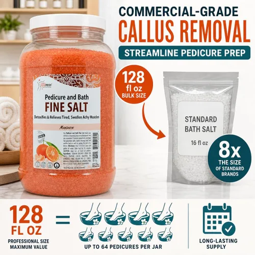 Miniatura 4 de SPA REDI - Detergente para Pies y Baño con Sal Fina, Mandarina, 3.6 L - Hecho con Sales del Mar Muerto, Aceite de Argán, Aceite de Coco y Aceites