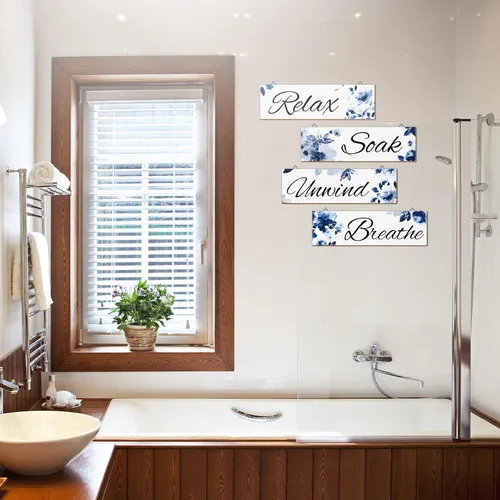 Miniatura 7 de 4 piezas de arte de pared floral de acuarela de hongos para decoración de baño, decoración de pared, para baño, mariposa, flores, pintura, ramo
