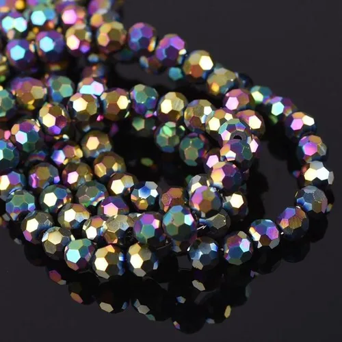 Miniatura 12 de 300 piezas de cuentas de cristal rondelle de 4 mm para hacer joyas, cuentas de cristal facetadas redondas de AB para joyería, cuentas espaciadoras