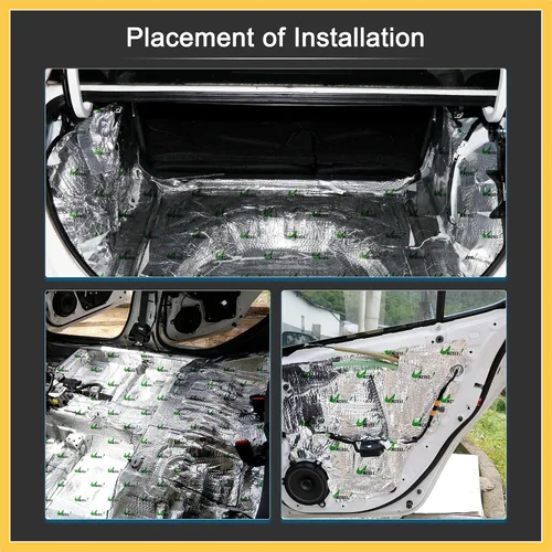 Miniatura 4 de 2pcs 80mil 5sqft coche amortiguador de sonido aislamiento térmico almohadilla de butilo amortiguamiento autoadhesivo material de amortiguamiento