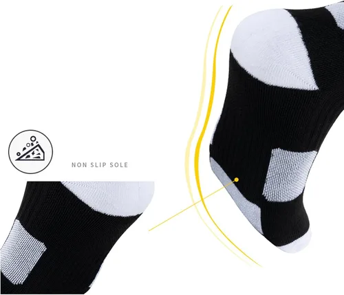 Miniatura 5 de Fraobbg 4 pares de calcetines atléticos para hombre, gruesos, protectores, amortiguadores deportivos, de élite, baloncesto, fútbol, compresión, 7-12
