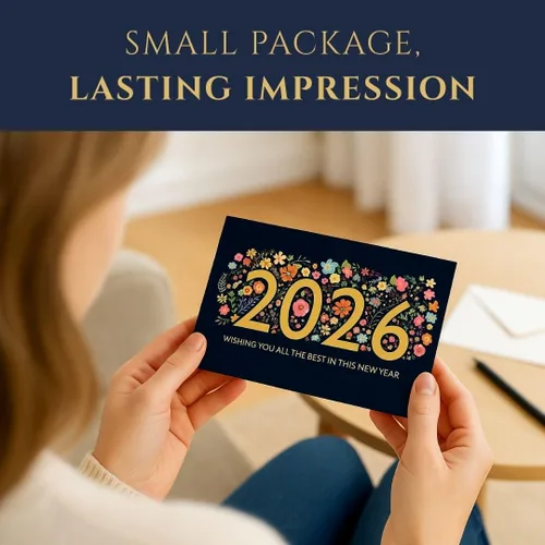 Miniatura 5 de Market On Mainstreet - Tarjeta de felicitación de año nuevo con sobre, diseño elegante en cartulina premium de 310 GSM, interior en blanco