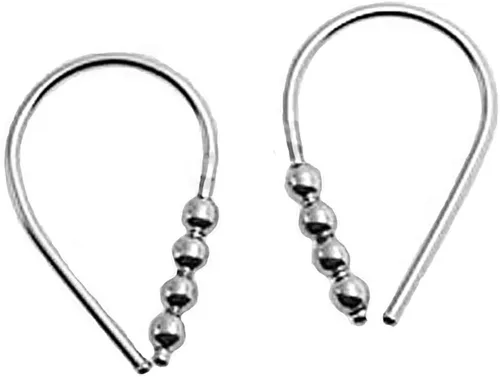 Miniatura 13 de Aretes pequeños de plata de ley 21 GA de 0.472 in con gancho de arco de herradura