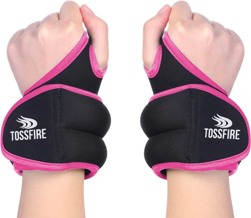Miniatura 8 de Comfecto Wrist Weights with Thumb Loops Lock, 1lb*2 2lbs*2 for Running, Strength Training, Walking, Exercises, Gym, Cardio, Men, Women Rosa
