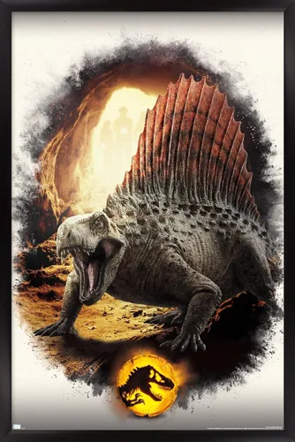 Trends International Jurassic World: Dominion - Póster de pared focal Dimetrodon, 22.375 x 34 pulgadas, versión enmarcada en negro Versión con marco